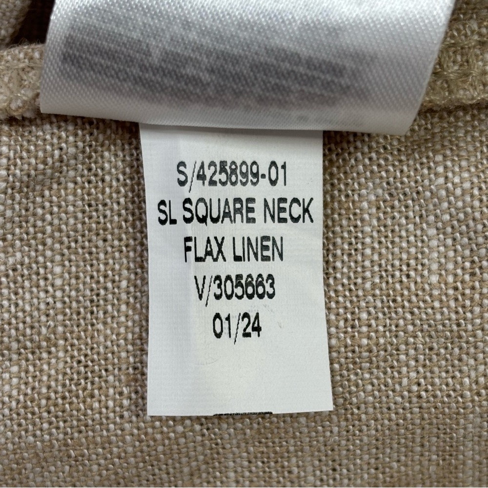 Old‎ Navy Size Medium Sleeveless Linen-Blend Midi Dress Flax Linen Square Neck - Picture 10 of 16